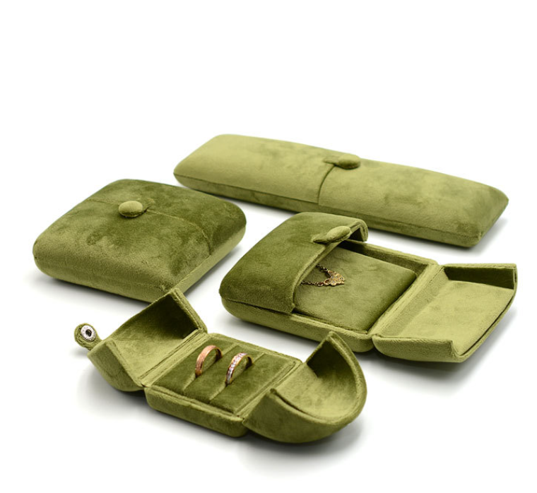 Professional Double Opening Velvet Box - Executive Emerald Green Gift Packaging for Corporate Jewelry