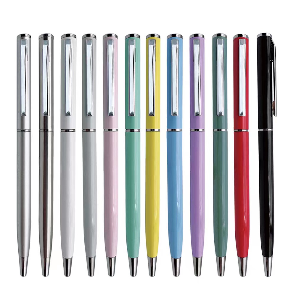 High Quality Customizable Logo Beautiful Creative Twist Metal Ballpoint Pen Durable and Colorful