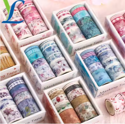 China Promotion Products Single-Sided Colorful Masking Paper for Washi Tape Water Activated Adhesive Silicone Usage for Wide