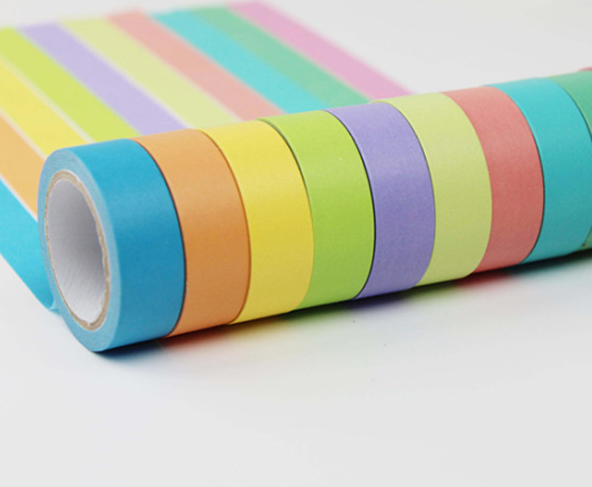 10 Colors Hand-Tear Washi Tape Candy-Colored Acrylic Sticker for Masking 10 Meters Long with Adhesive Properties
