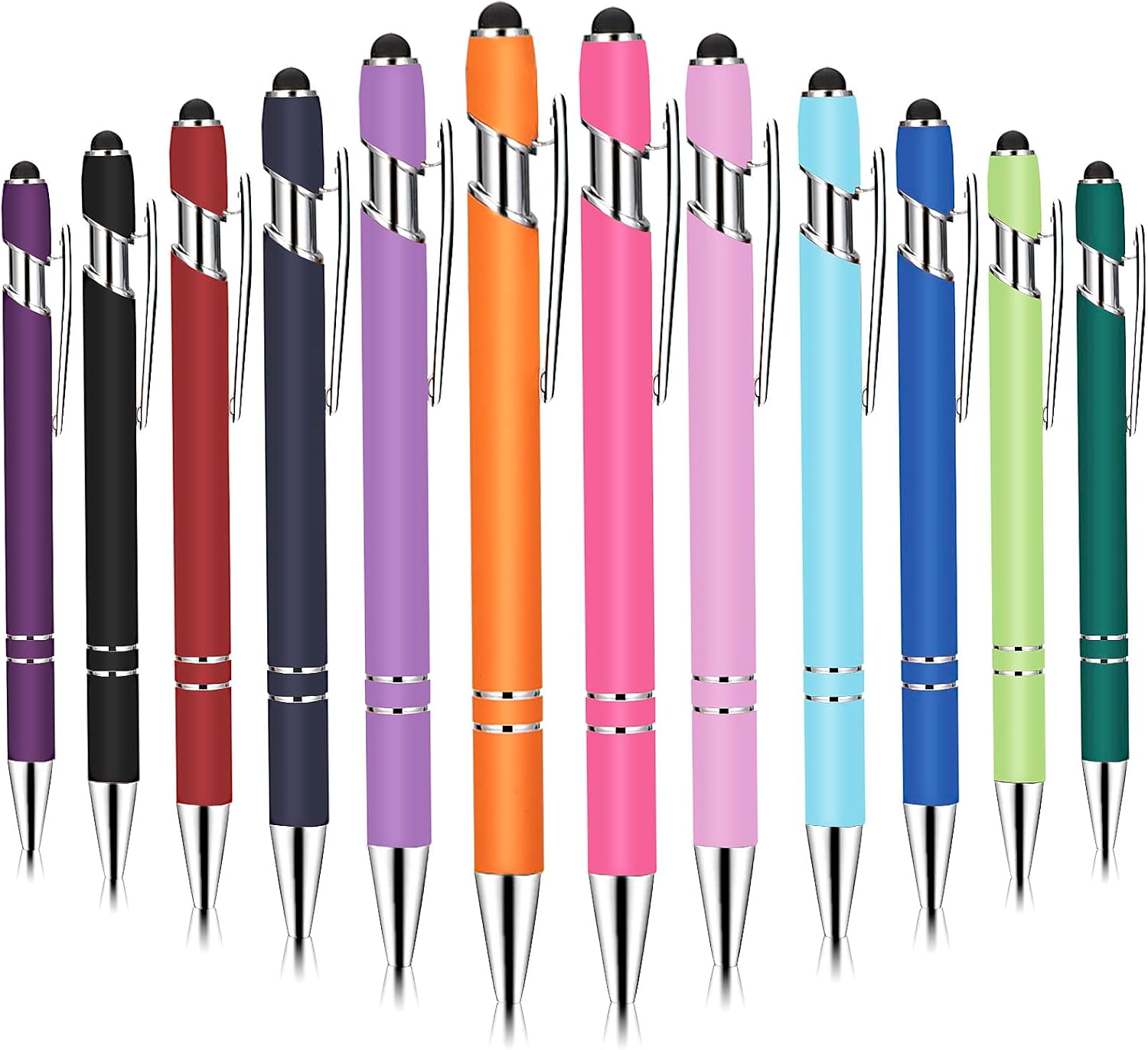 Wholesale Custom Metal Aluminum Ball Pens 1.0mm Writing Width Soft Rubber Touch Screen for Stylus for Advertising Gift Promotion