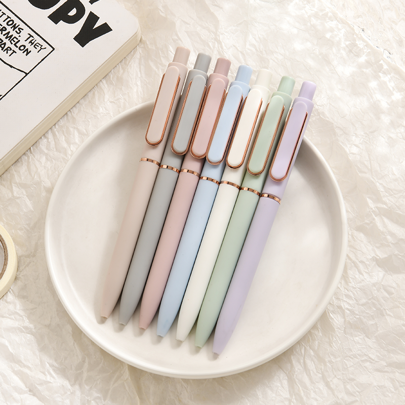 Custom Logo Click Gel Pen Pack Macaron Color Scheme Press Type Retractable Pens for Wholesale School Office Supplies