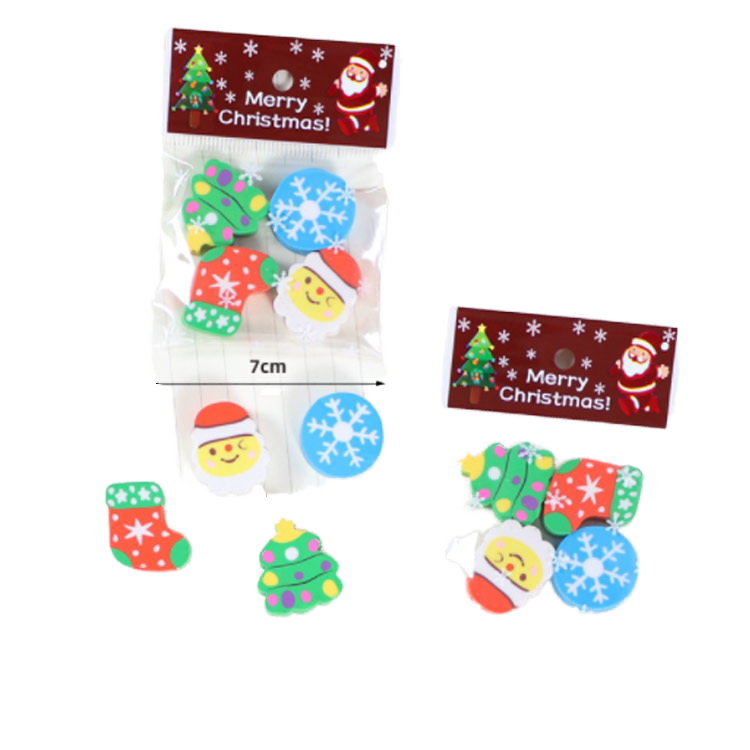 Customizable Christmas Eraser Self-Adhesive Holiday Rubber Stamp From Factory