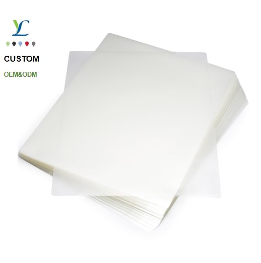 High Quality A4 80mic Hot Glossy Laminating Roll Film Low Price EVA PET Material Soft Stretch Roll Film Custom Logo Printing