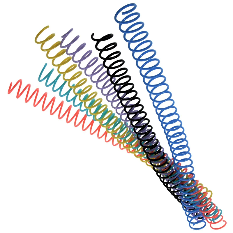 Single Coil Spring Spiral Punch 30-Hole Binder PVC Stationery for Notebook and School Loose-Leaf Binding Rings