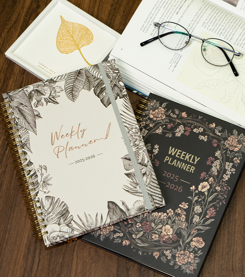 Elegant A5 Spiral Planner Notebook 52 Weeks Thick Paper Organizer for Students and Corporates Daily Journal/Gift