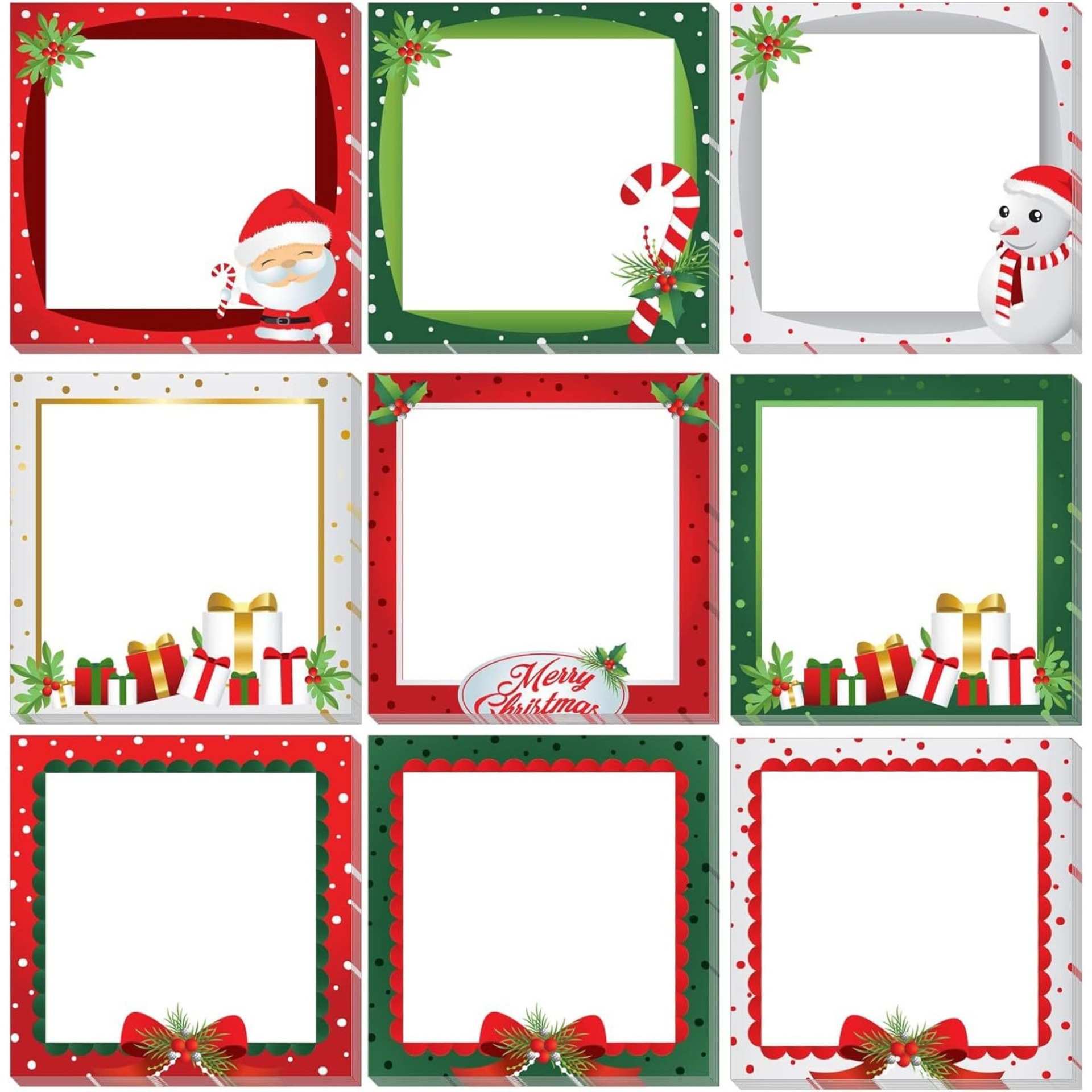 Cute Christmas-Themed Santa Snowman Sticky Notes Memo Pads for Student Writing Perfect Gift for School Made From Quality Paper