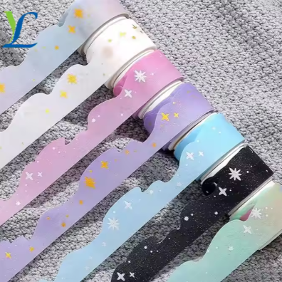 Custom Printed Cute Girls Washi Tape Set Different Shapes Waterproof Hot Melt Acrylic Adhesive Single Sided